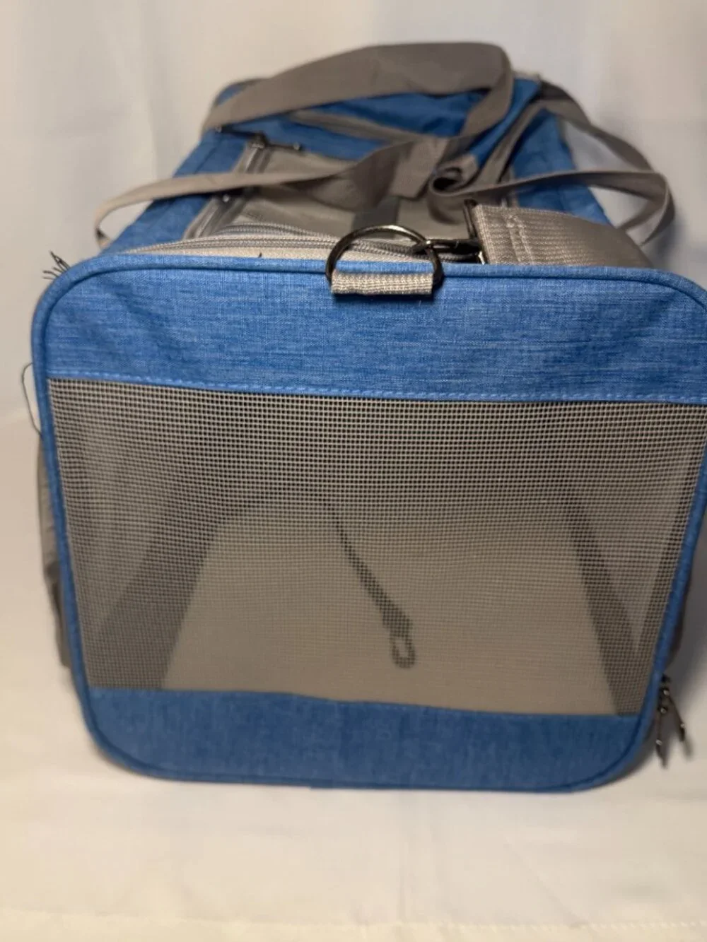 Soft Pet Carrier Tote Bag Blue 18x12x11 Dog Cat Travel Crate Carry Sherpa EUC